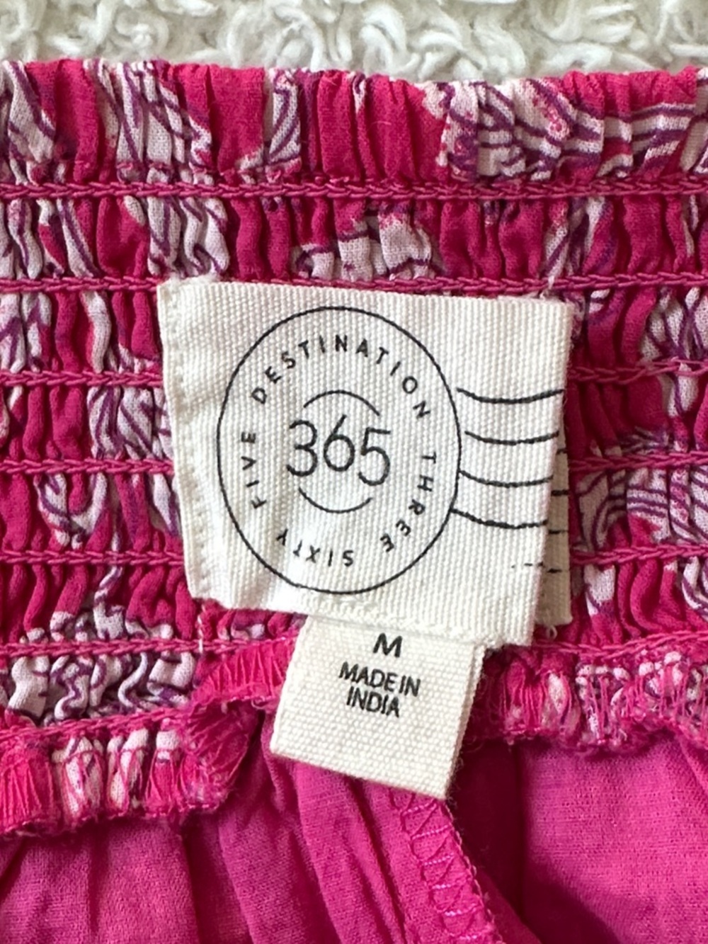 Destination 365 Fuchsia Floral Print Pull On Maxi Skirt 100% Cotton Size M NWOT - Picture 6 of 12